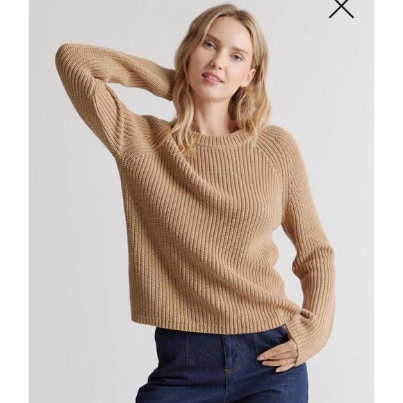 Quince Tops - Quince 100% Organic Cotton Fisherman Sweater Camel S